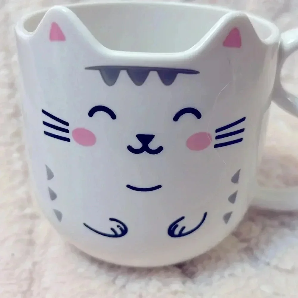 heavy plastic cat cup